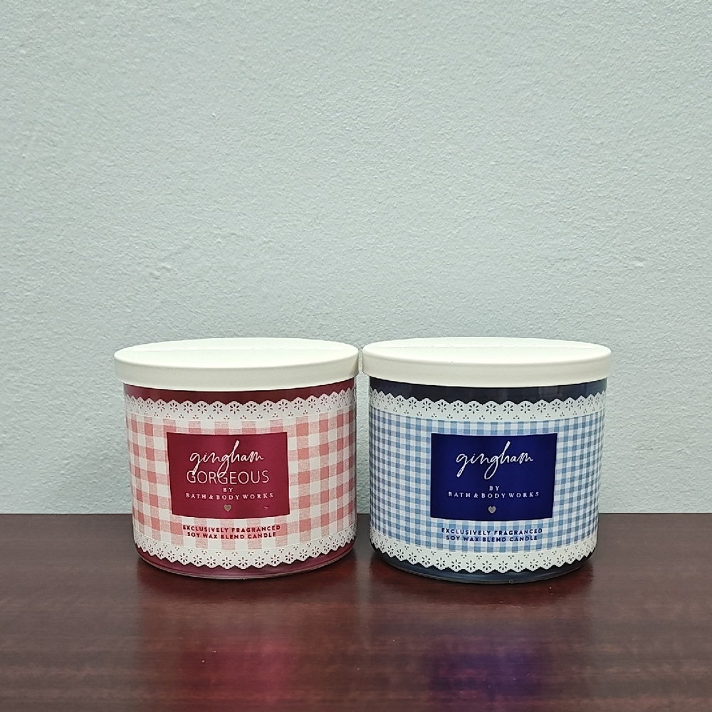 Bath & Body Works GINGHAM & GINGHAM GORGEOUS 3 Wick Candles